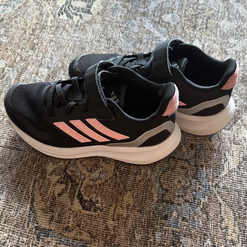 Adidas Girls Size 13 Black and Pink Athletic Shoes
